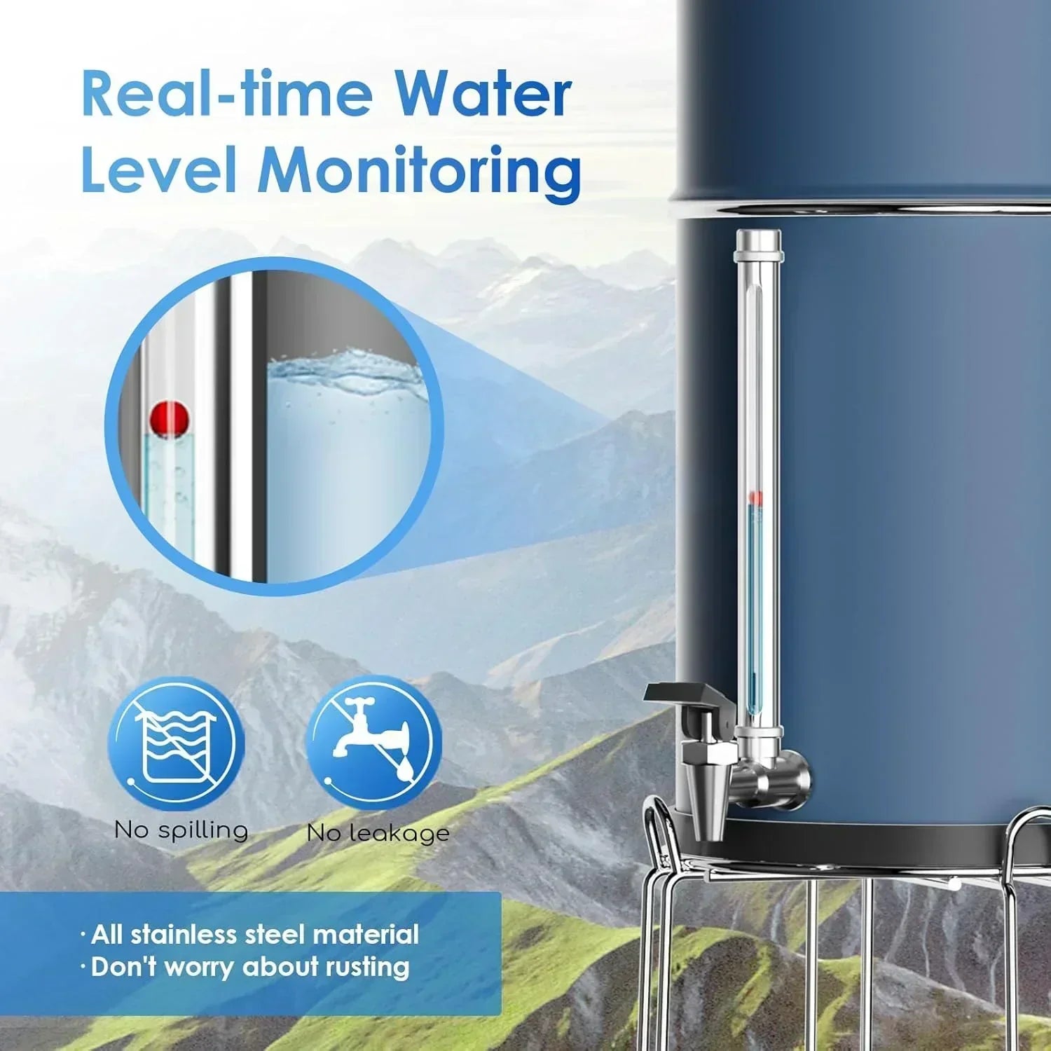 Purewell three-stage 0.01μm ultrafiltration gravity water filtration system 304 wourant