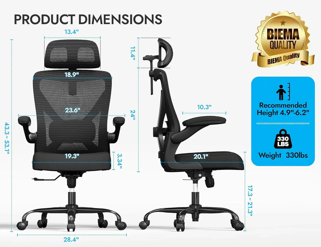 Office computer desk and chair gaming chair with lumbar support and headrest wourant