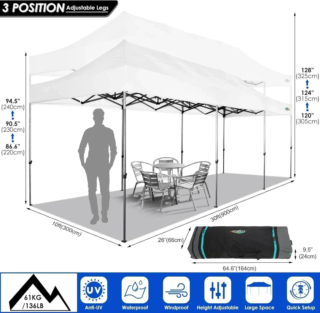 COBIZI 10x20 Heavy Duty Pop up Canopy Tent 6 sidewalls Commercial Canopy Wedding Party Tents wourant