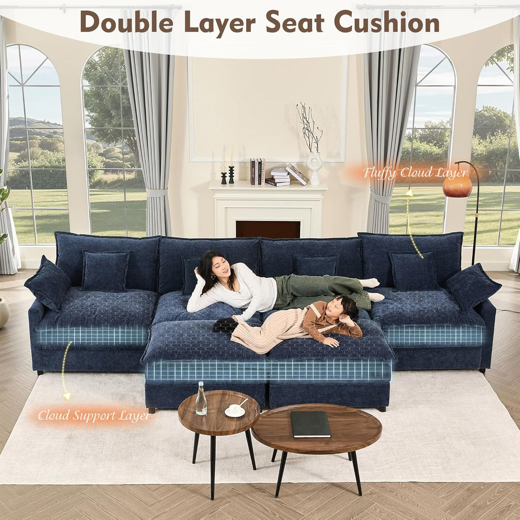 108" U-shaped sofa modular sofa Comfortable cloud sofa wourant