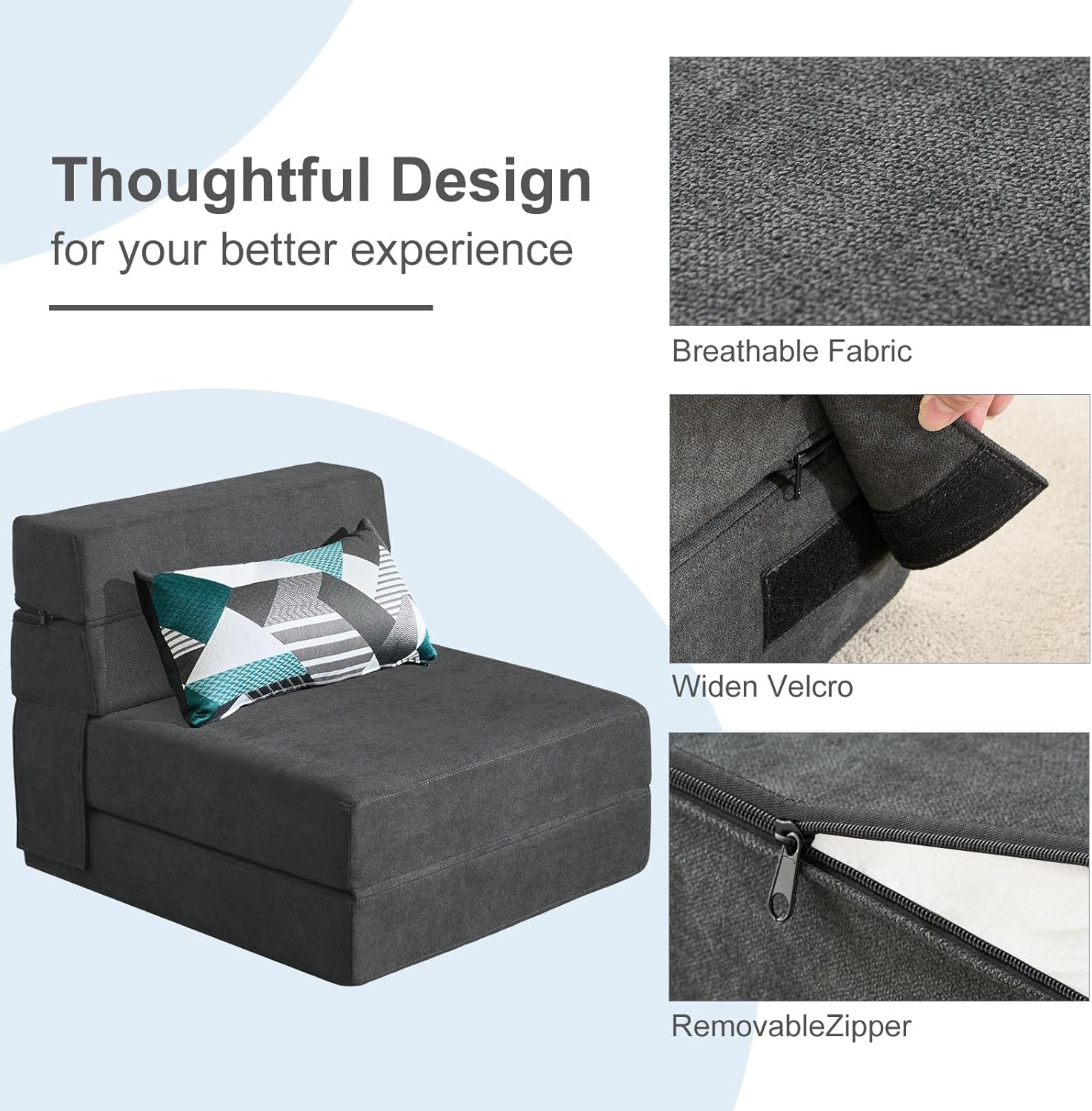 60 inch pull out sofa bed memory foam sofa with 2 pillows futon bed guest bed and pull out sofa wourant