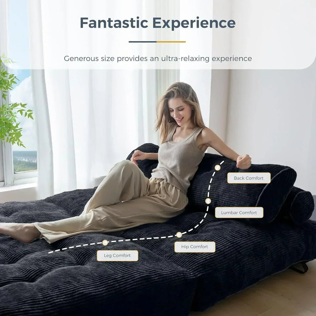 MAXYOYO Folding Sofa Bed Convertible Sleeper Chair with Pillow Foldable Mattress with Back Support wourant