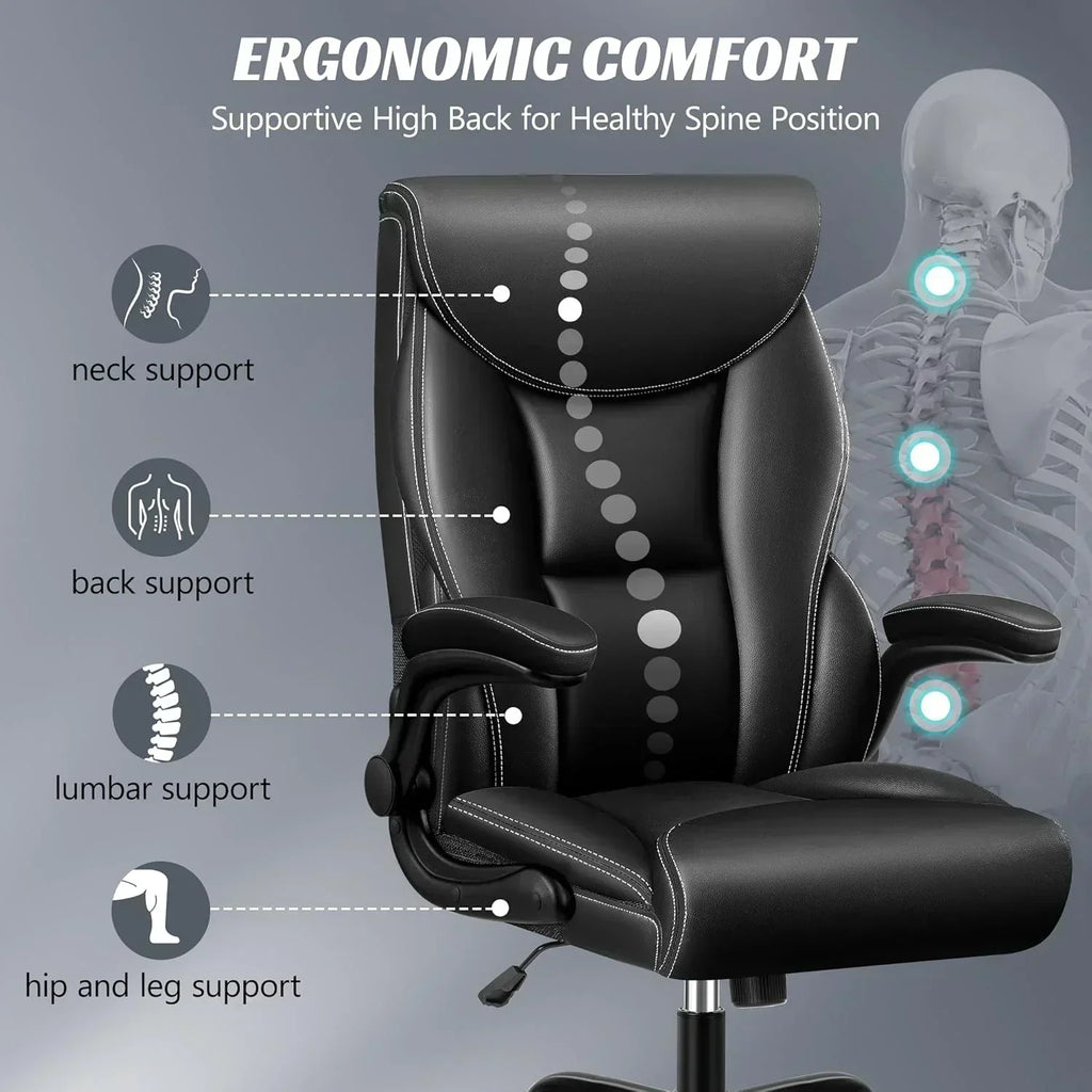Office Chair Large High-Foot Computer Desk Chair Chair Lumbar Support Rotating Computer Chair wourant