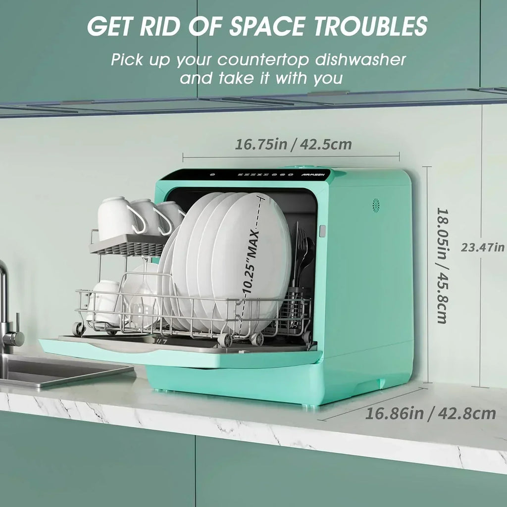 AIRMSEN portable tabletop dishwasher 5 washing programs mini dishwasher wourant