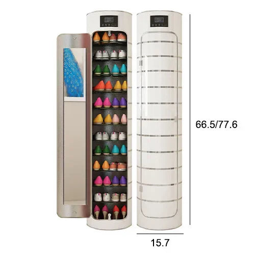 Large-capacity multi-layer rotating disinfection shoe cabinet with mirror deodorizer wourant