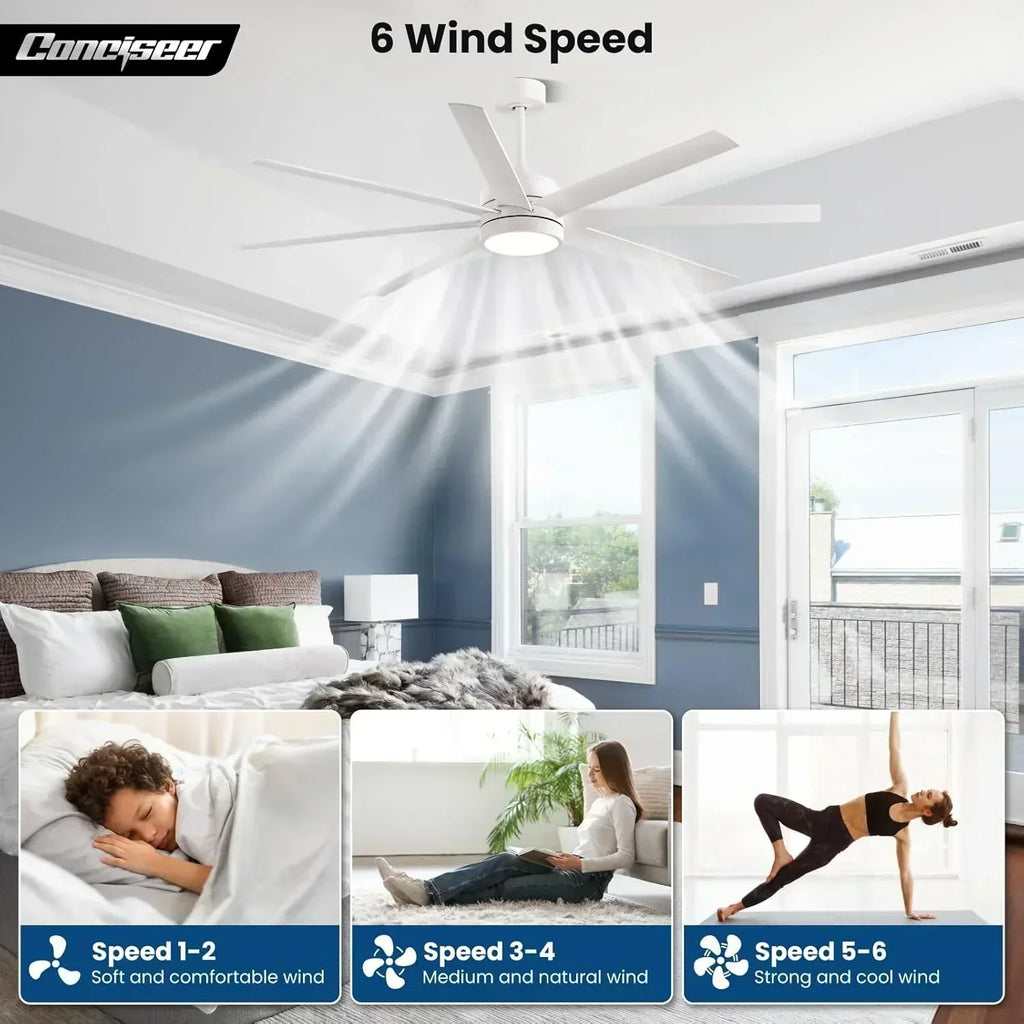 Modern ceiling fan 72 inch bedroom living room library cafe outdoor/industrial wourant