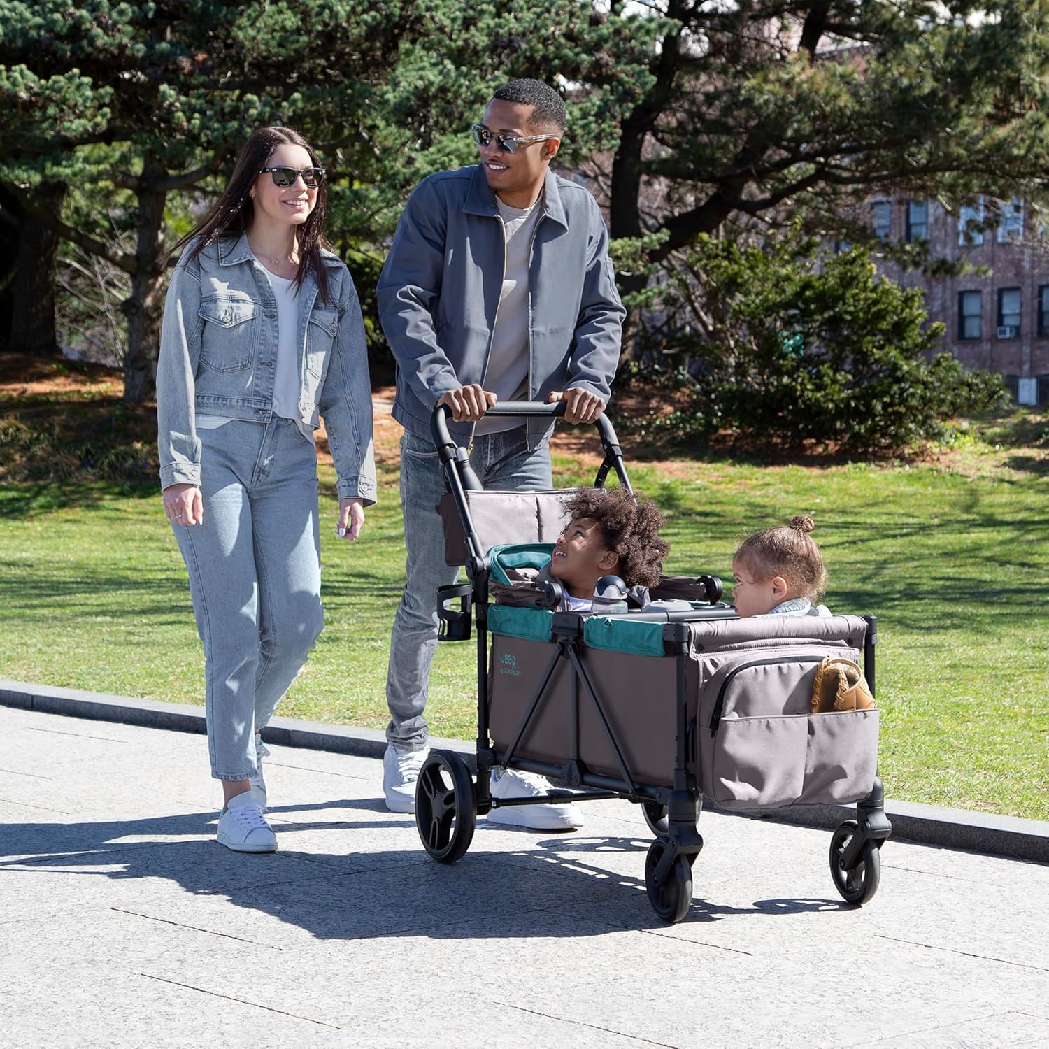 Jeep Sport All-Terrain Stroller Wagon by Delta Children Includes Canopy Parent Organizer wourant