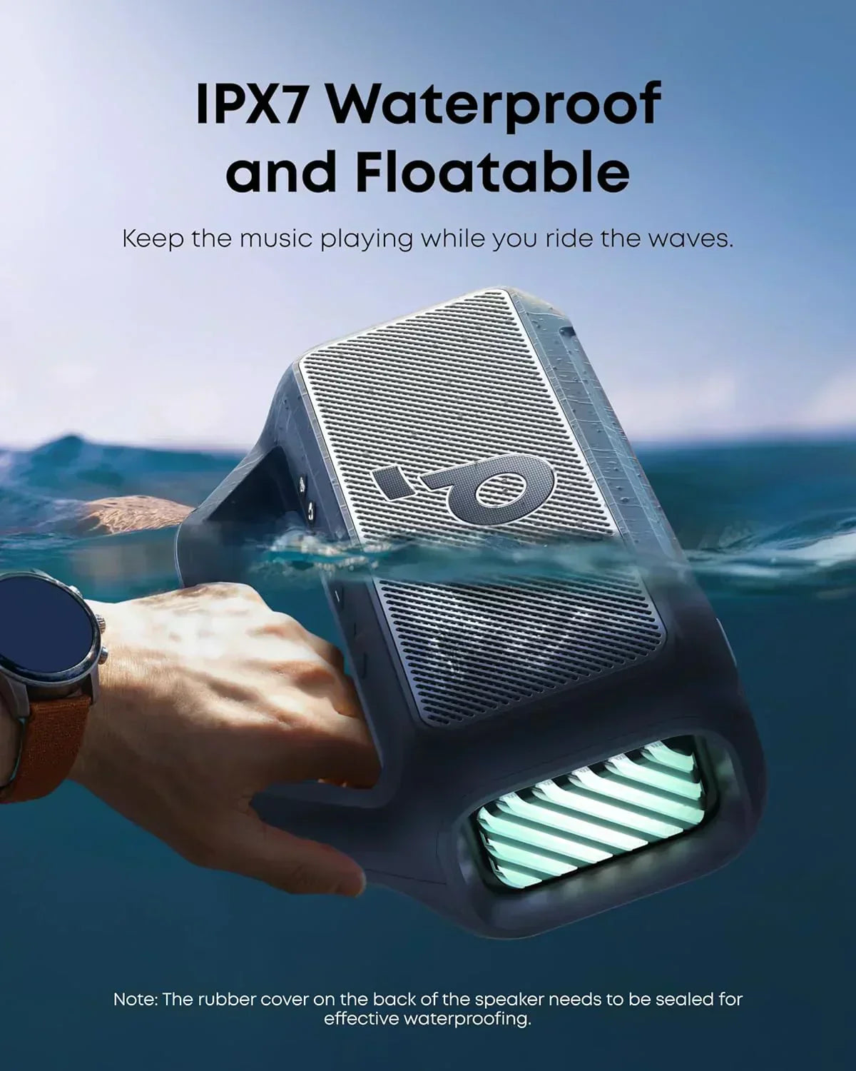 Outdoor Speaker 80W Subwoofer BassUp 2.0 24H Playtime IPX7 Waterproof Floatable RGB Lights wourant