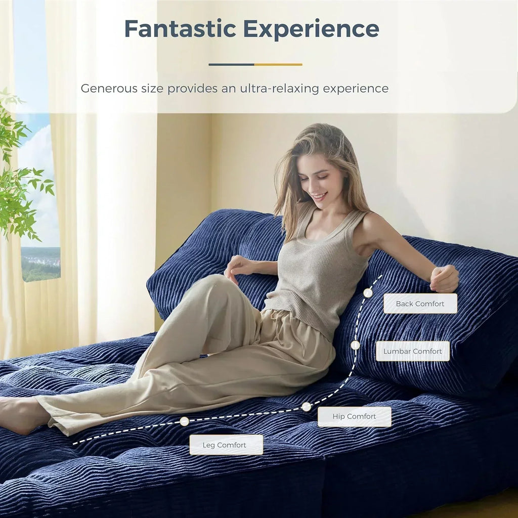 MAXYOYO Folding Sofa Bed Convertible Sleeper Chair with Pillow Foldable Mattress with Back Support wourant