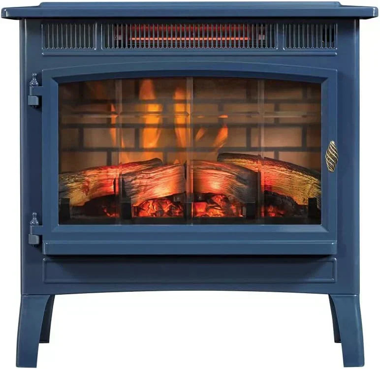 Freestanding Electric Fireplace Stove Heater with 3D Flame Effect for 1000 Sq. Ft wourant