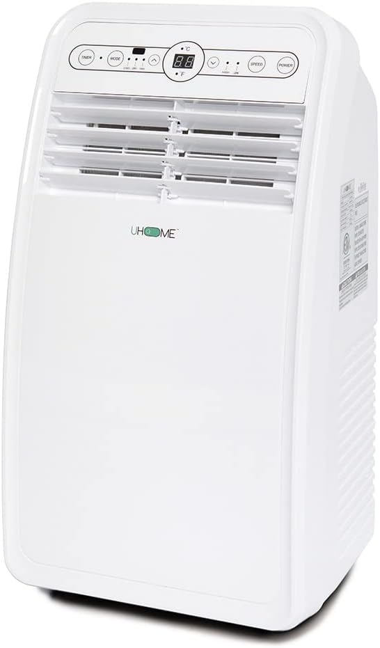 Uhome Portable Air Conditioner, 8000 BTU Compact AC Unit with Cooling, Dehumidifier, Fan, Remote Control and Window Mount Kit Included, White woonhhop
