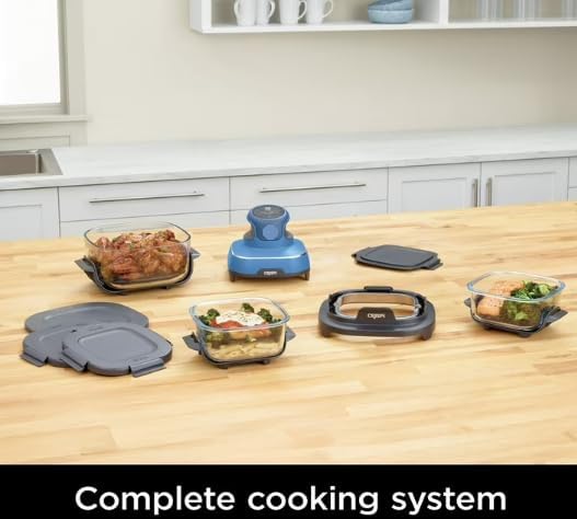 Ninja Crispi 5 in 1 Portable Glass Air Fryer Cooking System Small and large batch containers wourant