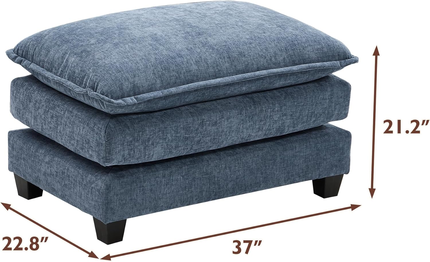 111.4 Inch L Shaped Modern Sofa Modular Cloud Sofa with Ottoman 4 Seater Chenille Deep Seat Sofa wourant
