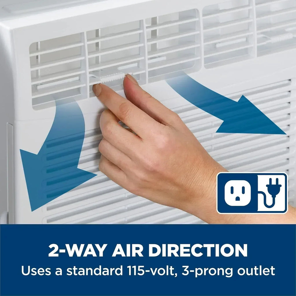 GE Window Air Conditioner Unit 5,000 BTU for Small Rooms up to 150 sq ft Manual Adjustable Fan wourant