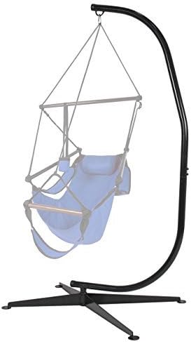 Best Choice Products Metal Hanging Hammock C-Stand for Chair/Weather-Resistant Finish, Offset Base - Stand Only - Black wourant