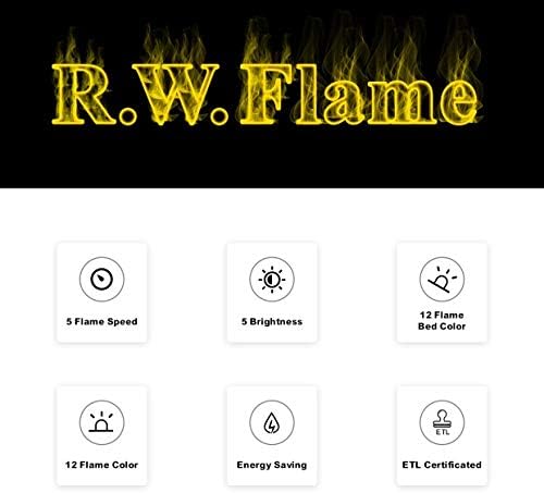 R.W.FLAME 60" Recessed and Wall Mounted Electric Fireplace, Low Noise, Fit for 2 x 6 Stud, Remote Control with Timer, Touch Screen, Adjustable Flame Color and Speed, 750-1500W wourant