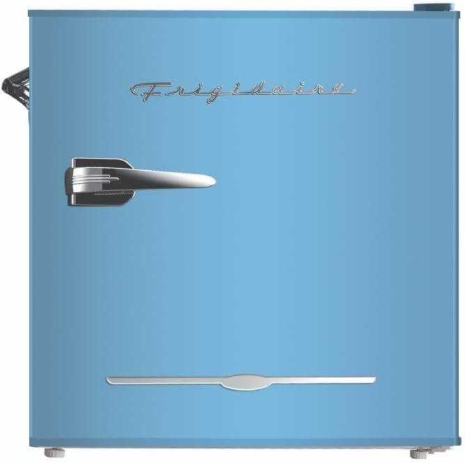 Frigidaire EFR176 Retro Compact Fridge with Chiller Mini Refrigerator with Built-in Bottle Opener for Office, Bedroom, Dorm Room or Cabin, 1.6 cu ft 16" D x 18" W x 18.5" H, Moonlight wourant