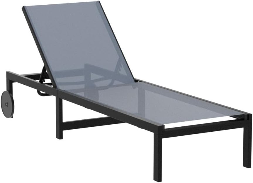 PURPLE LEAF Patio Tanning Lounge Chair Set with Face Down Hole Outdoor Aluminum Adjustable Reclining Chairs Wheels Pillows and Table for Poolside Beach Sunbathing Lounger, Beige wourant