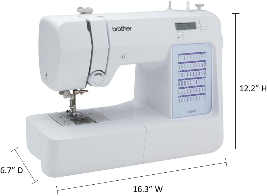 Brother CS5055 computerized sewing machine, 60 built-in stitches, LCD display wourant