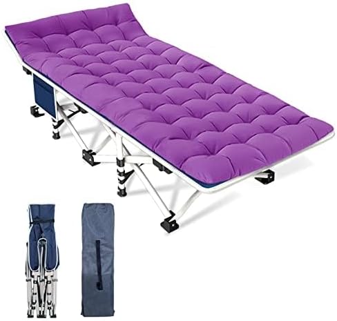 2 Pack Camping Cot with Mattress Comfortable Cot Bed Folding Cot Heavy Duty Cots for Sleeping with Carry Bag for Adults Kids Guest Bed Outdoor Indoor Home wourant