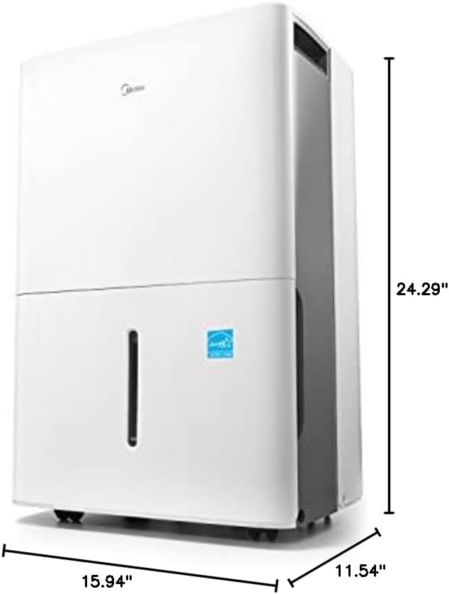 Midea 4,500 Sq. Ft. Dehumidifier With Pump Included, Energy Star Certified, 50 Pint - Ideal For Basements, Large & Medium Sized Rooms, And Bathrooms (White) wourant
