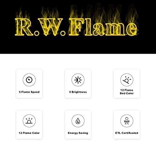 R.W.FLAME 60" Recessed and Wall Mounted Electric Fireplace, Low Noise, Fit for 2 x 6 Stud, Remote Control with Timer, Touch Screen, Adjustable Flame Color and Speed, 750-1500W wourant