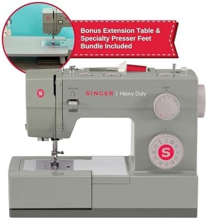 SINGER Heavy Duty 4452 High Speed Sewing Machine With Accessory Kit | Strong Motor with Enhanced Piercing Power, 110 Stitch Applications, Full Metal frame, 1-step Buttonhole & LED Lights wourant