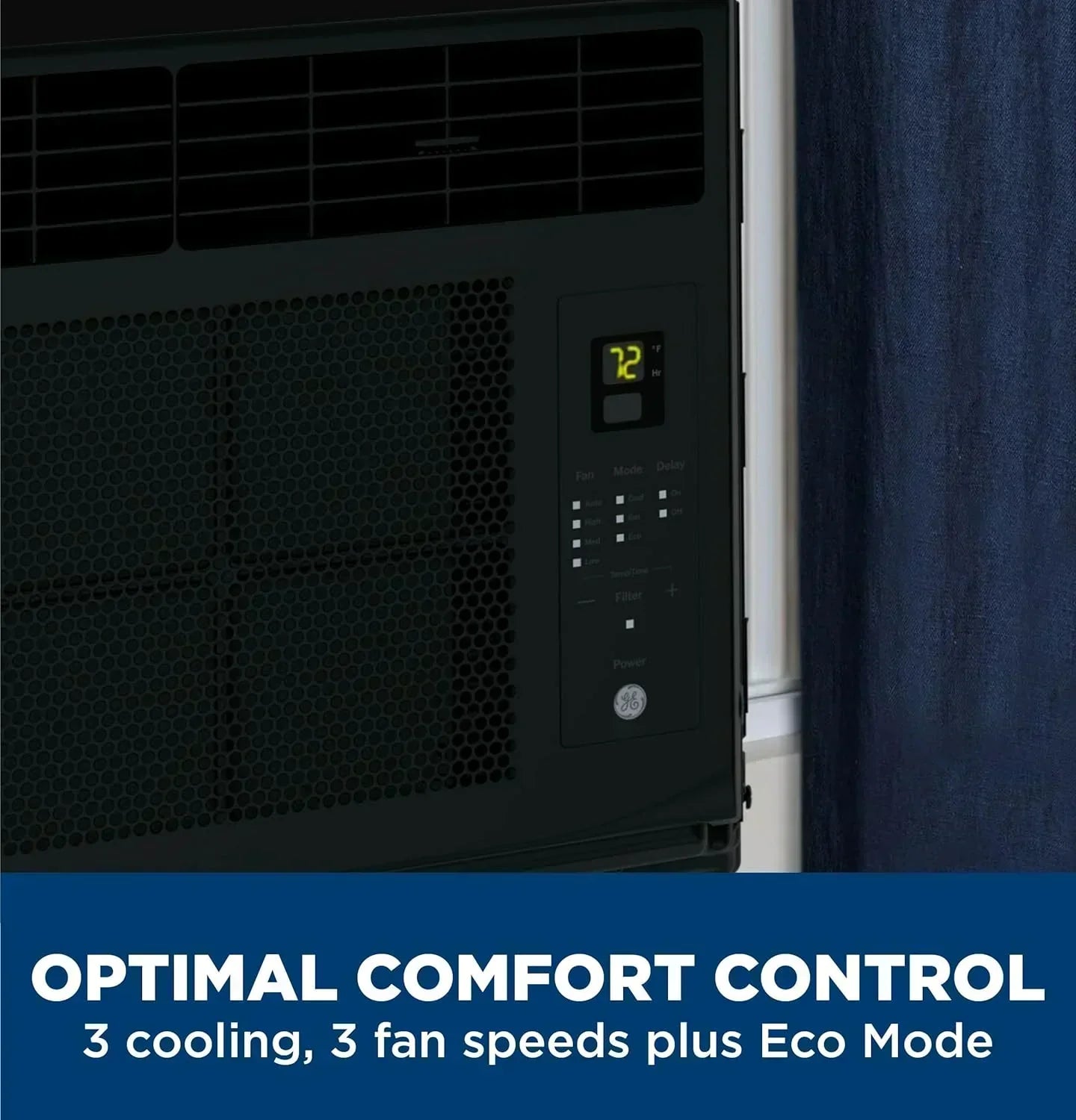 GE Window Air Conditioner Unit 5,000 BTU for Small Rooms up to 150 sq ft Manual Adjustable Fan wourant