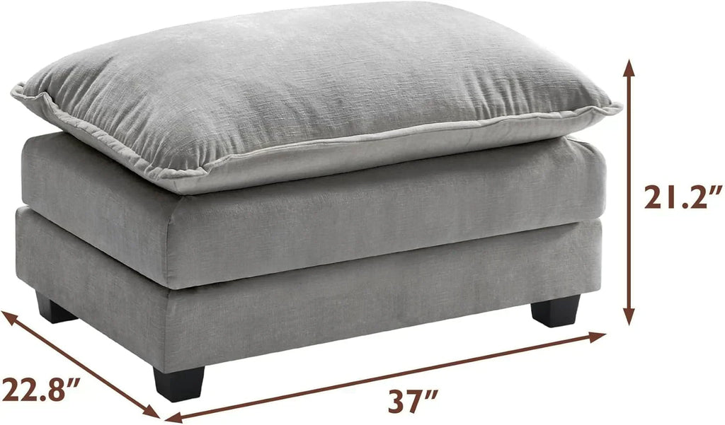 111.4 Inch L Shaped Modern Sofa Modular Cloud Sofa with Ottoman 4 Seater Chenille Deep Seat Sofa wourant