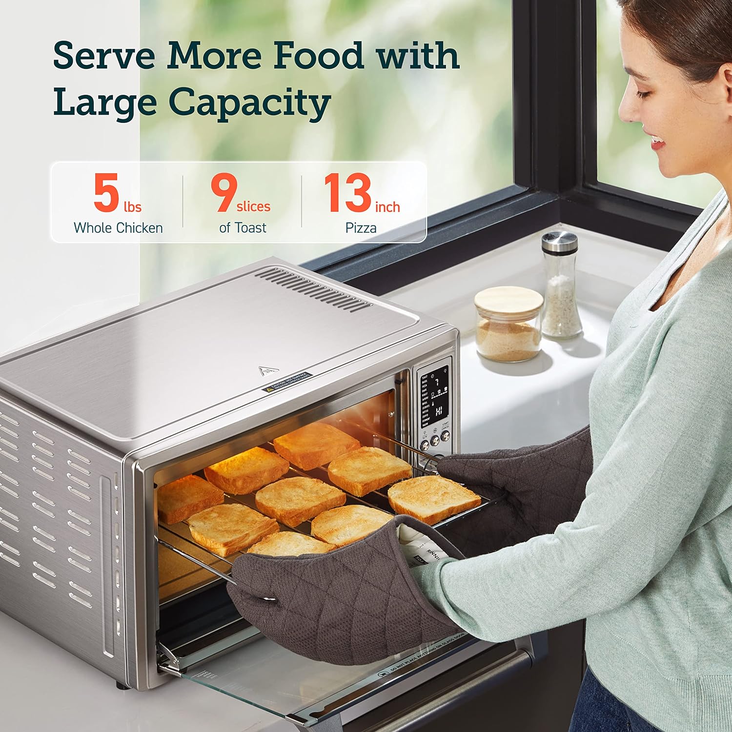 Air Fryer Toaster Oven Combo 13-in-1 32Qt APP Voice Control Convection Oven Countertop wourant