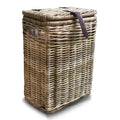 Kitchen Trash Basket with Metal Liner Antique Walnut Brown wourant