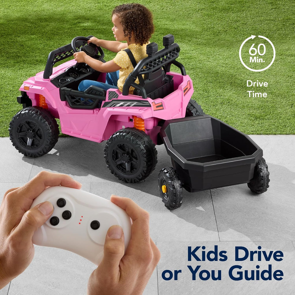 Children's black UTV electric children's car wourant