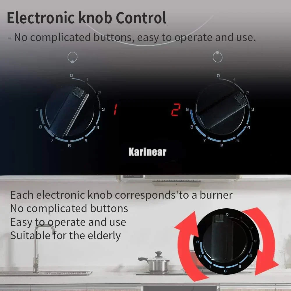 Karinear 30 Inch Electric Cooktop 4 Burners Built-in Ceramic Cooktop Radiant Electric Stove Top wourant