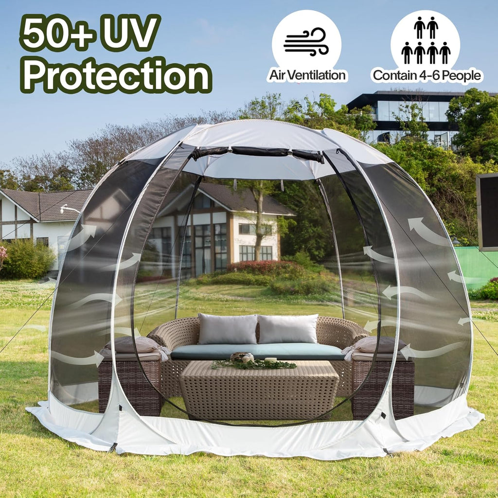 Screen gazebo sleeps 6-10-15 people Igloo-style canopy tent mosquito net on the sides Perfect wourant