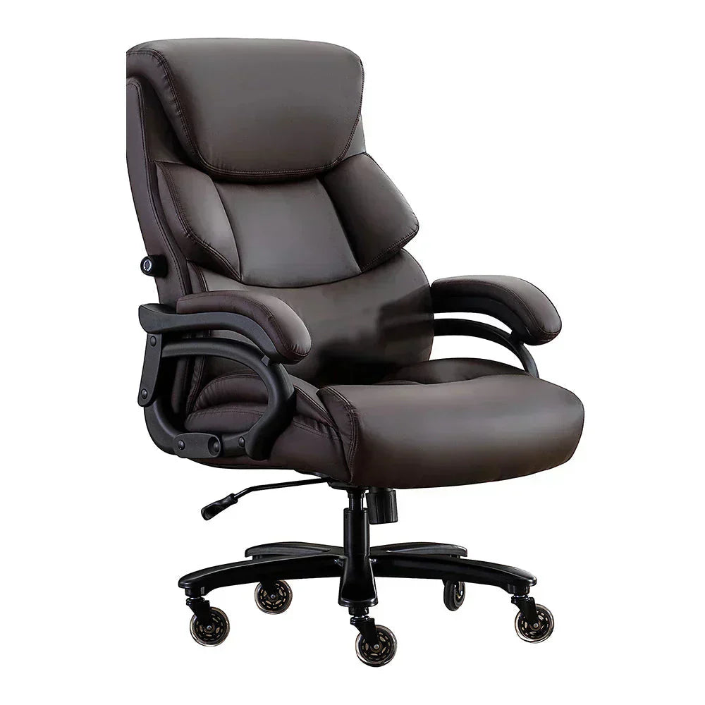 Executive Office Chair Brown Leather Ergonomic Big and Tall Computer Chair wourant