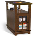 End Table with Hidden Charging Station Side Table with Storage wourant