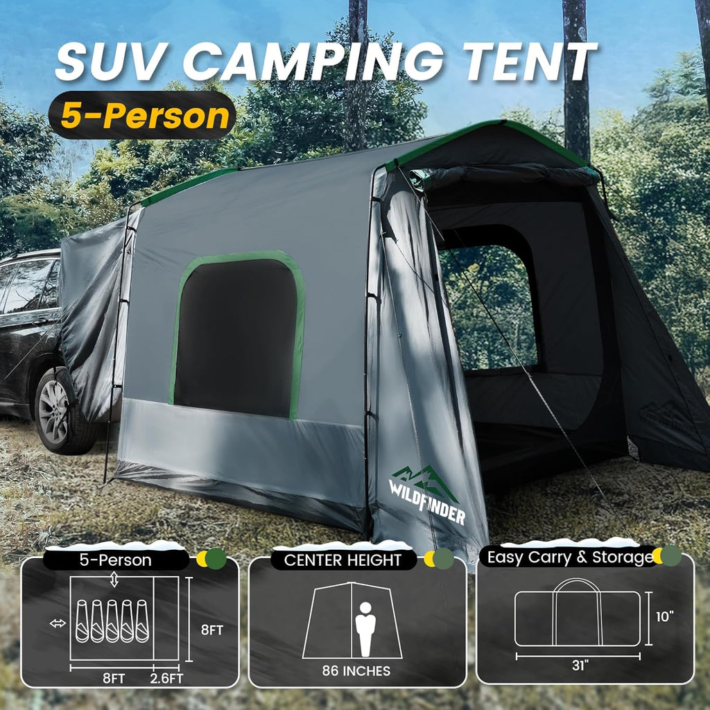 SUV Tent 5-9 Person Rectangle Car Tent for Family Waterproof Windproof for Car Camping Tents wourant