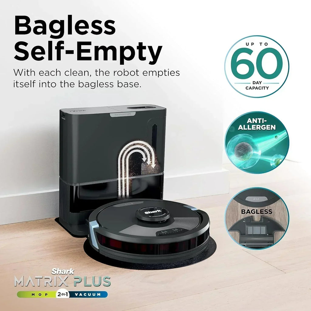 AI Robot Vacuum with XL HEPA Self-Empty Base Bagless 60-Day Capacity LIDAR Navigation wourant