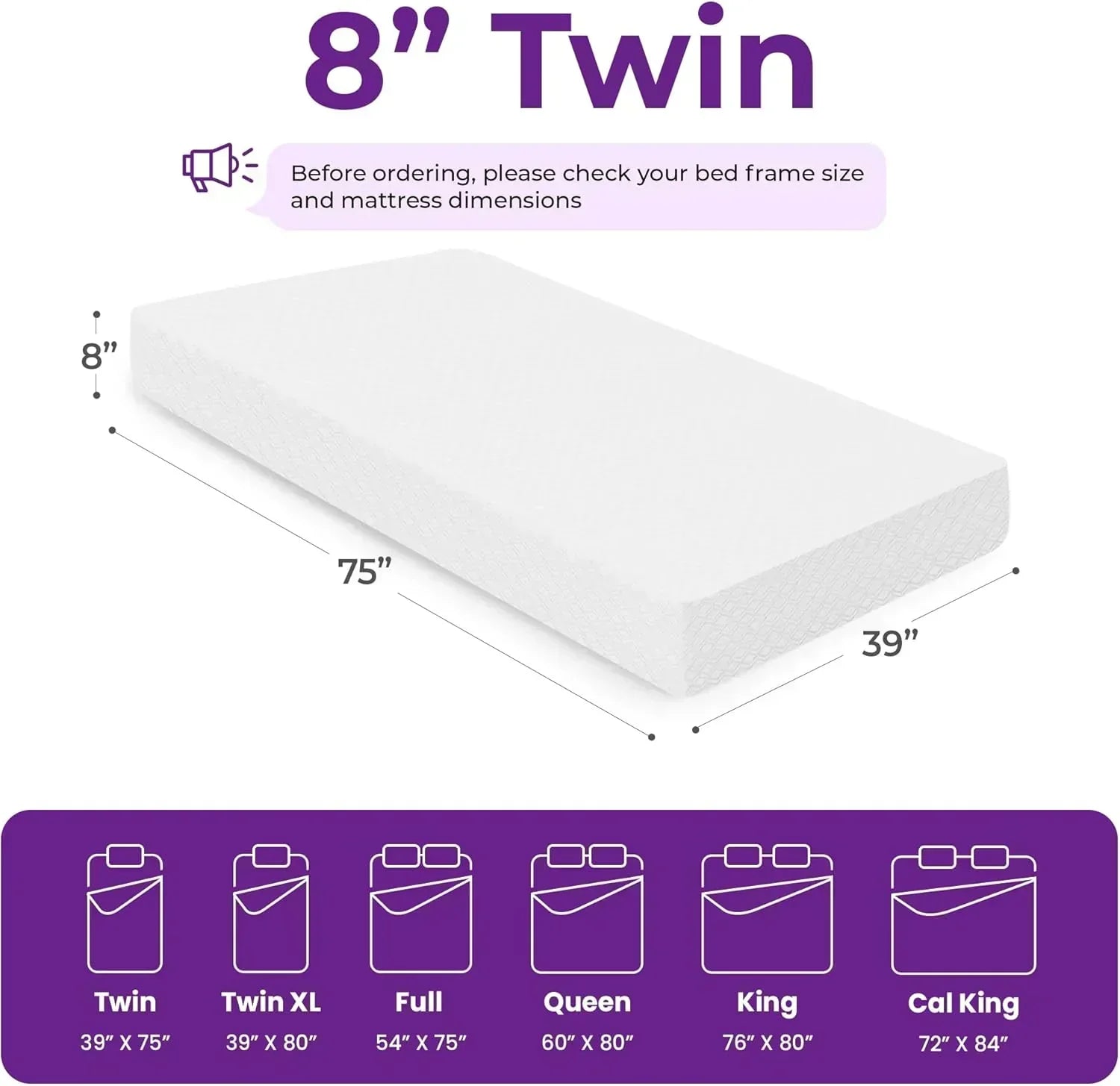GAESTE 8-inch Fully Cooling Gel Memory Foam Mattress Mattress-in-a-Box wourant
