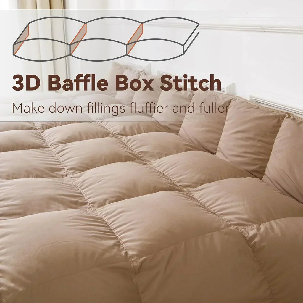 Premium Down Comforter 3D Baffle Box Design wourant