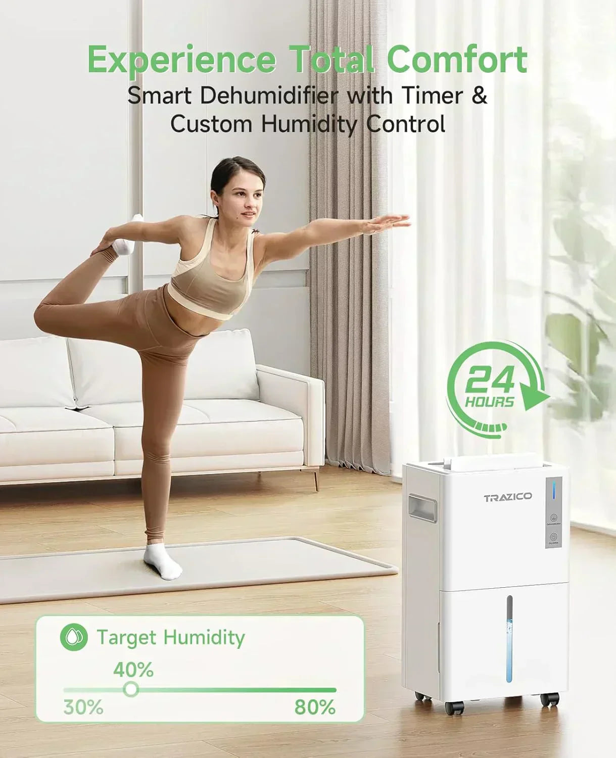 1500 Sq.ft Dehumidifier for Basement 21 Pint Dehumidifiers for Home Large Room with Drain Hose wourant