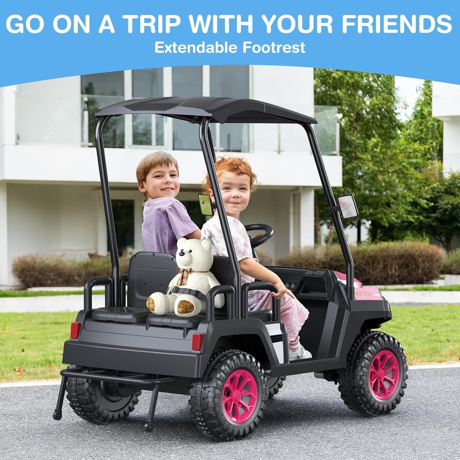 R9 24V Children's Golf Cart with Remote Control Removable Awning wourant