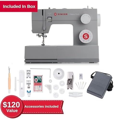 SINGER Heavy Duty 4452 High Speed Sewing Machine Accessory Kit Strong Motor 110 Stitch Applications wourant