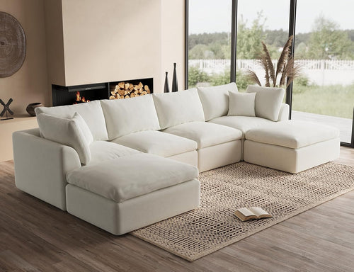 110 inch cloud sectional sofa for living room convertible L-shaped sofa 3 seater sectional sofa wourant