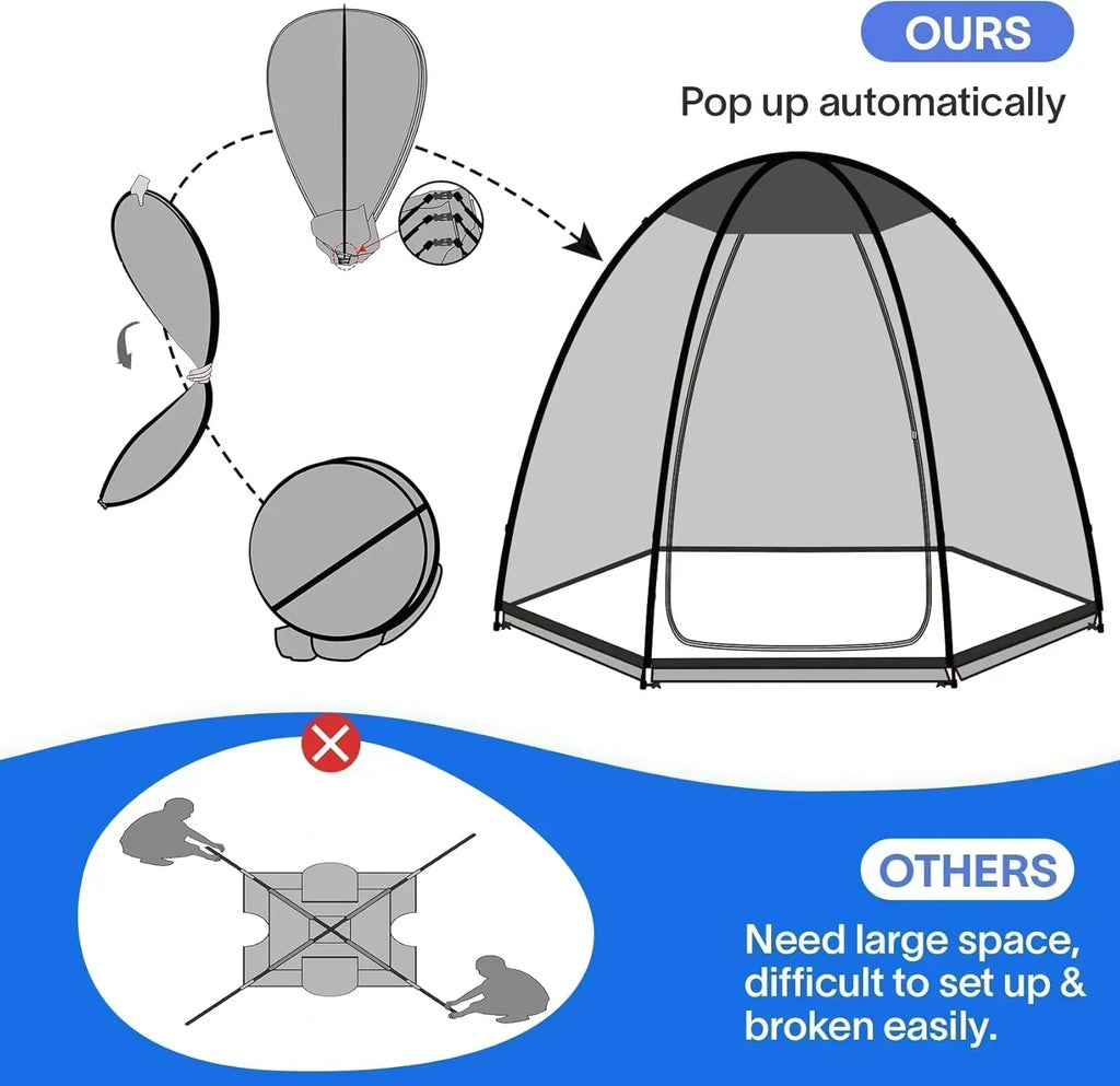 Screen gazebo sleeps 6-10-15 people Igloo-style canopy tent mosquito net on the sides Perfect wourant