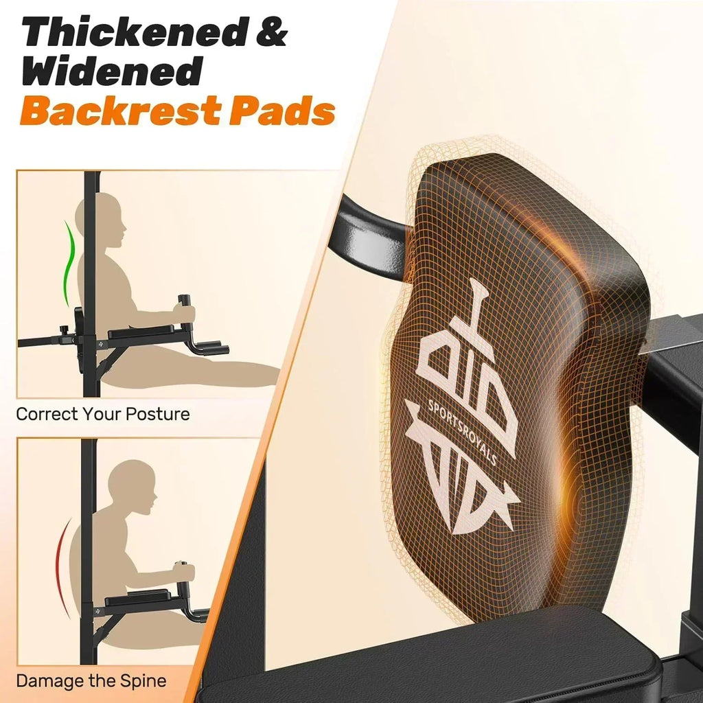 Sportsroyals Power Tower Pull Up Bar Station 450 lbs stable suspended immersion tilt station wourant