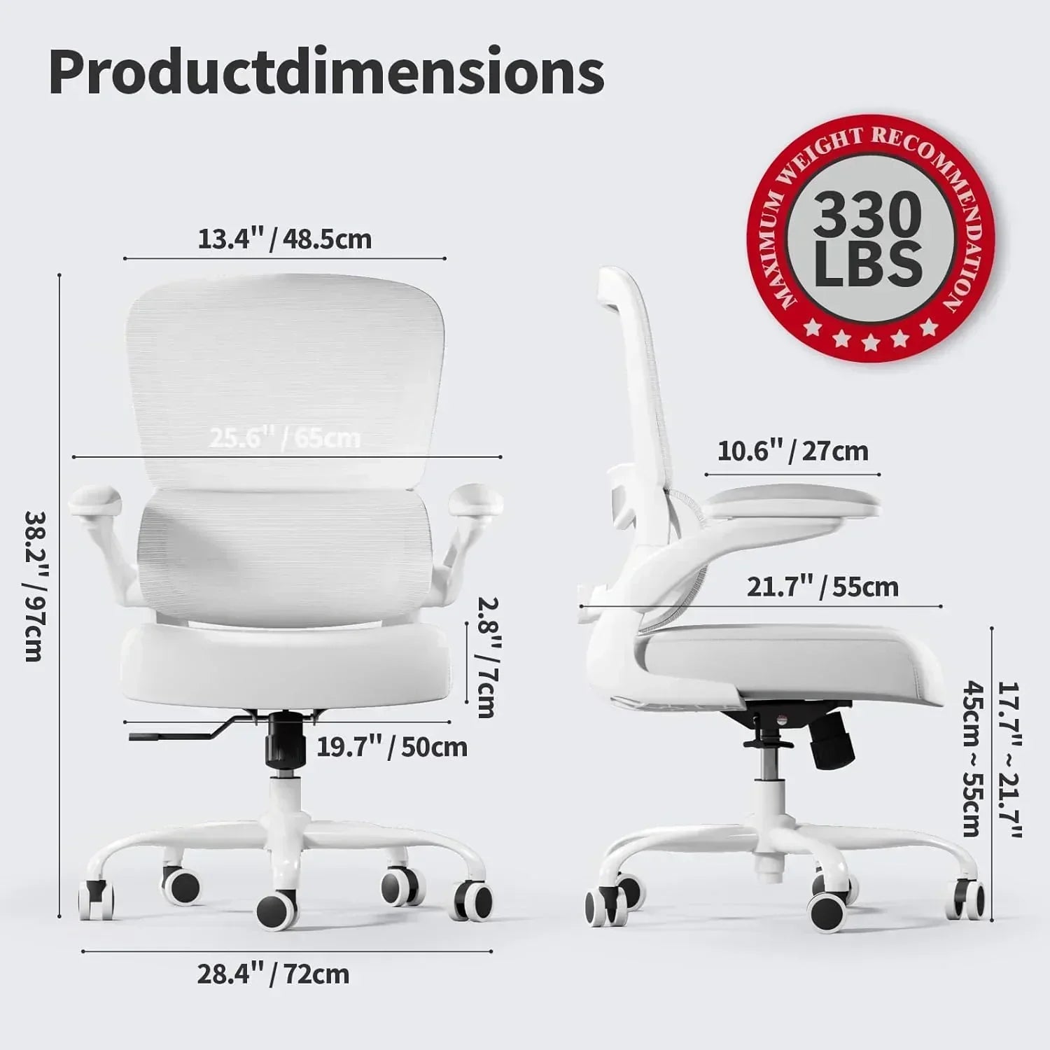 TRALT Office Chair Ergonomic Desk Chair 330 lbs Home Mesh Gaming Chair with Wheels wourant