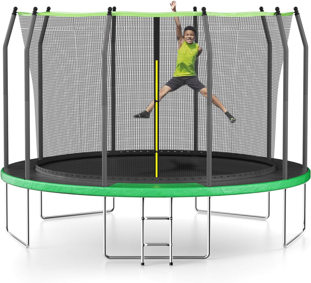 AOTOB 8FT 10FT 12FT 14 FT 15FT Trampoline with Safety Enclosure Net Outdoor Trampoline wourant