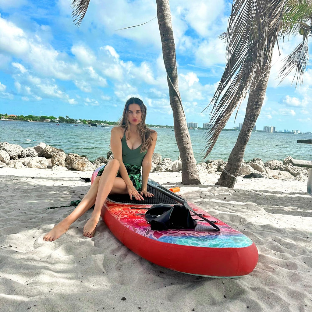 Inflatable wide SUP board with SUP carrying bag hand pump 10L waterproof bag wourant