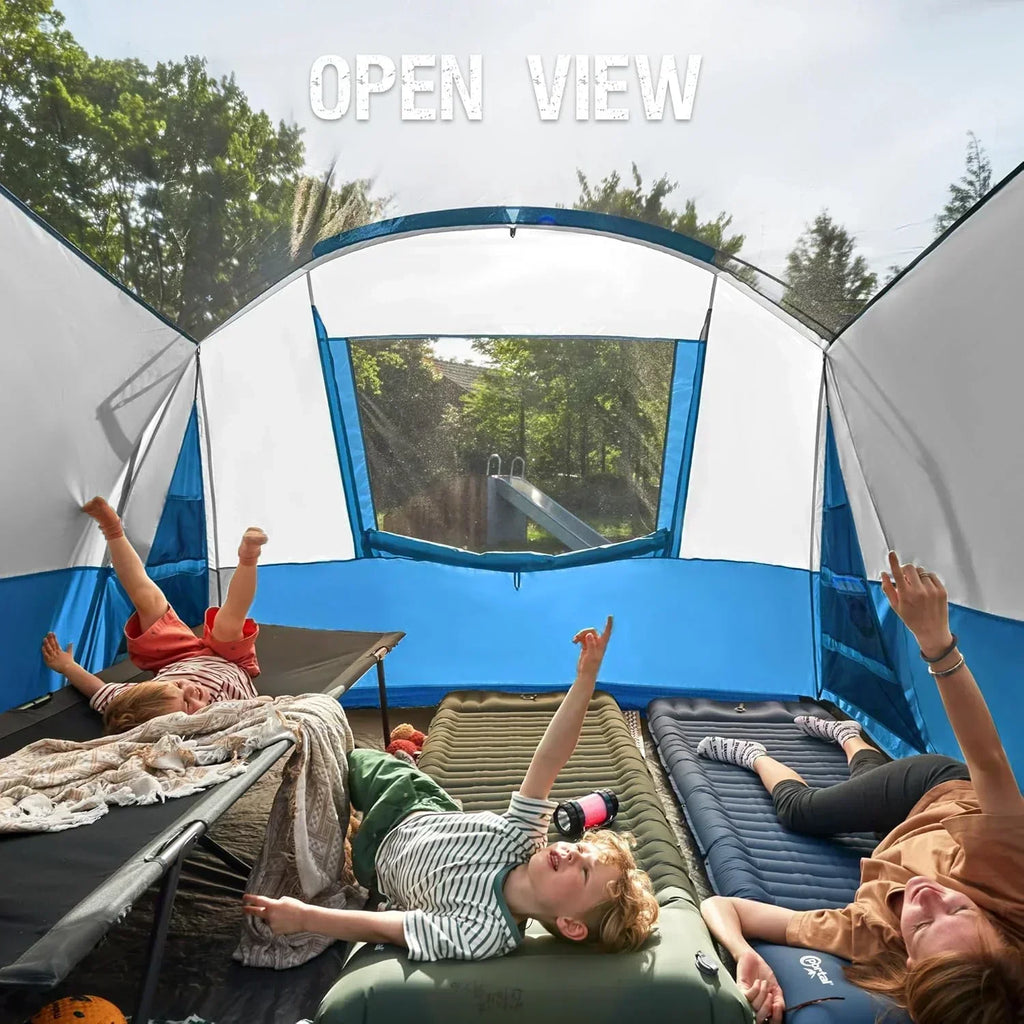 PORTAL 6/8/10 Person Family Camping Tent with Screen Room Water Resistant Big Tunnel Tent wourant